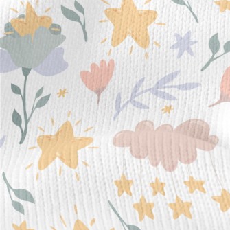 Star Shaped Flowers Stretch Jersey