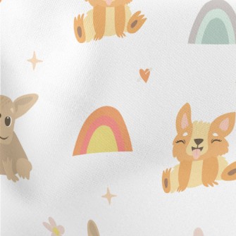 Lively Puppy Sticking Out Tong Lightweight Cotton Poplin