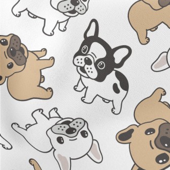 Cute Little Bulldog Lightweight Cotton Poplin
