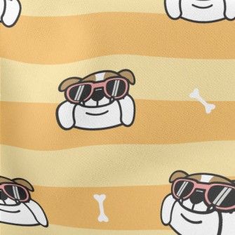 Handsome Spectacled Bulldog Lightweight Cotton Poplin