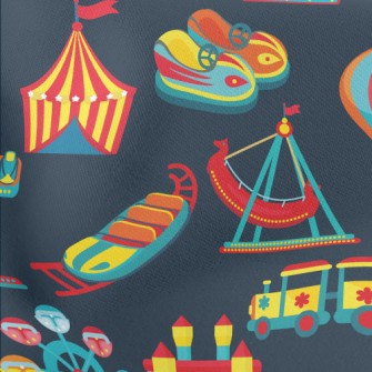 Colorful And Happy Amusement P Lightweight Cotton Poplin