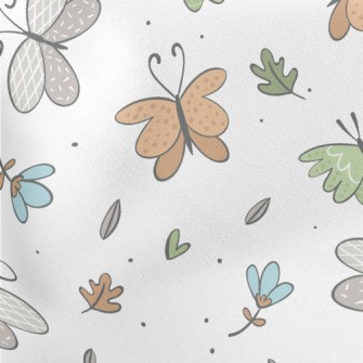 Happy Flying Butterfly Lightweight Cotton Poplin