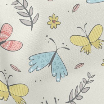 Happy Flying Little Butterfly Lightweight Cotton Poplin
