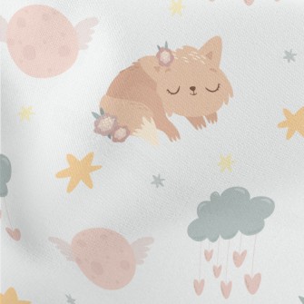 Good Night Kitten Lightweight Cotton Poplin