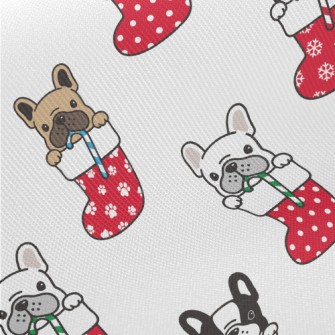 Christmas Stocking Bulldog Midweight Cotton Poplin