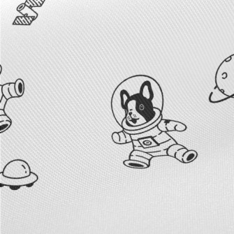 Cosmic Space Dog Midweight Cotton Poplin