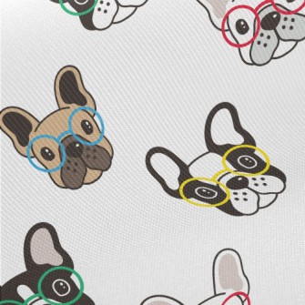 Playful Glasses Bulldog Midweight Cotton Poplin