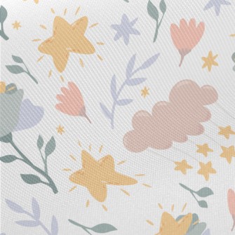 Star Shaped Flowers Midweight Cotton Poplin