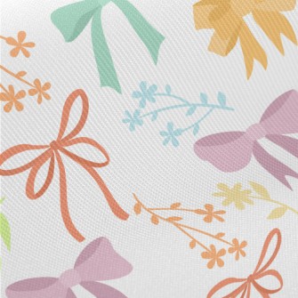 Colorful Playful Bow Midweight Cotton Poplin