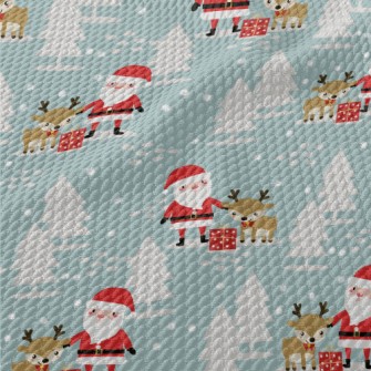 Christmas Winter Pattern Birdseye Piqué