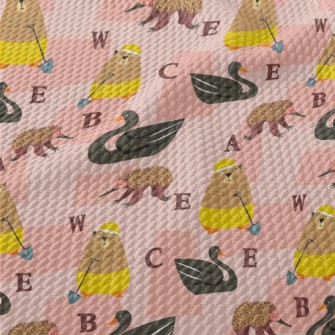 Colorful Cute Animals Birdseye Piqué