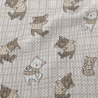 Cute Cat In Sweater Birdseye Piqué
