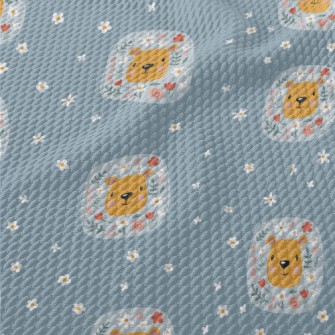 Little Bear Surrounded By Flow Birdseye Piqué