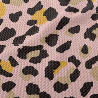 Hand Painted Pink Leopard Prin Birdseye Piqué