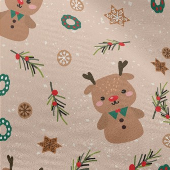 Christmas Decorations And Elk  Chiffon