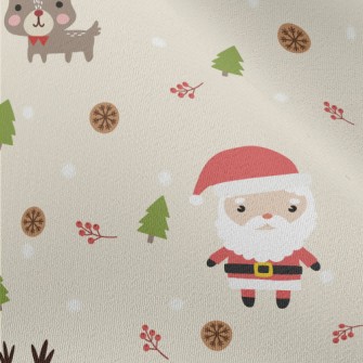 Santa Claus And Cute Elk Chiffon