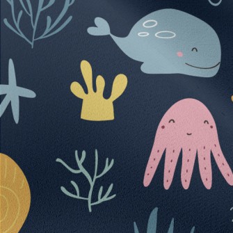 Warm And Cute Marine Life Chiffon