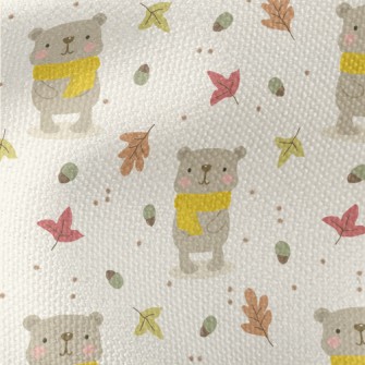 Autumn Scarf Bear Waterproof Canvas