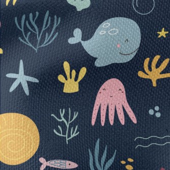 Warm And Cute Marine Life Waterproof Canvas