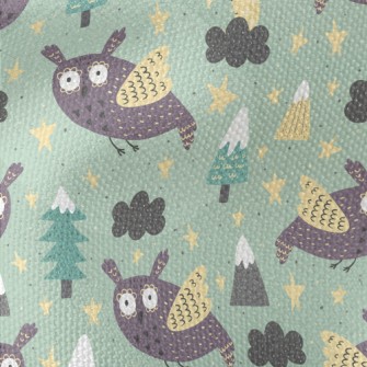 Picture Book Style Owl Waterproof Canvas