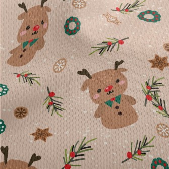 Christmas Decorations And Elk  Athletic Mesh Flat Back