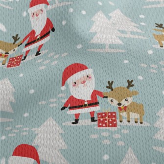 Christmas Winter Pattern Athletic Mesh Flat Back