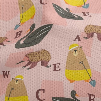 Colorful Cute Animals Athletic Mesh Flat Back