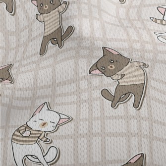 Cute Cat In Sweater Athletic Mesh Flat Back