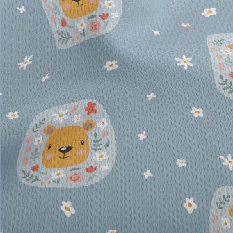 Little Bear Surrounded By Flow Athletic Mesh Flat Back