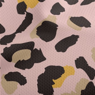 Hand Painted Pink Leopard Prin Athletic Mesh Flat Back