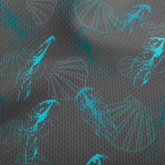 Line Jellyfish And Shells Athletic Mesh Flat Back