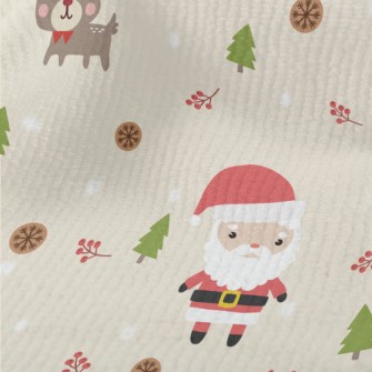 Santa Claus And Cute Elk Terry