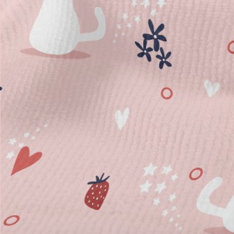 White Cat And Strawberry Terry