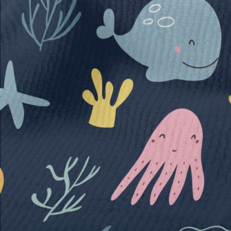 Warm And Cute Marine Life Terry