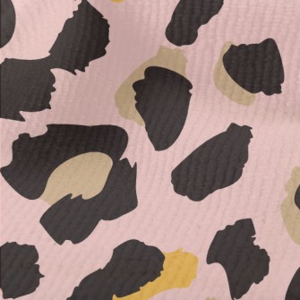 Hand Painted Pink Leopard Prin Terry