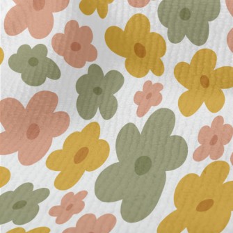 Hand Drawn Colorful Flowers Terry