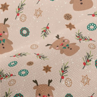 Christmas Decorations And Elk  Performance Linen