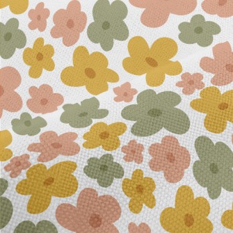 Hand Drawn Colorful Flowers Performance Linen