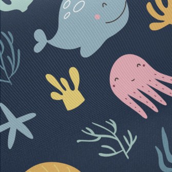 Warm And Cute Marine Life Twill
