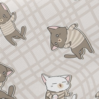 Cute Cat In Sweater Twill