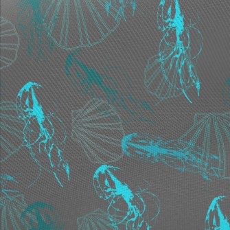 Line Jellyfish And Shells Twill