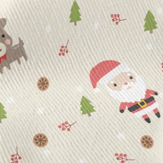 Santa Claus And Cute Elk Standard Corduroy