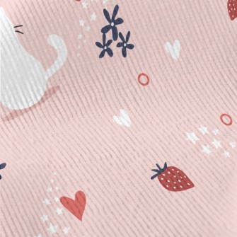 White Cat And Strawberry Standard Corduroy