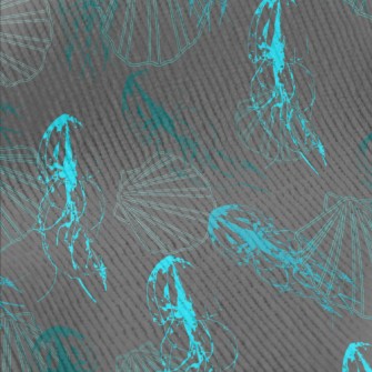 Line Jellyfish And Shells Standard Corduroy