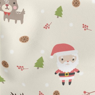 Santa Claus And Cute Elk Stretch Ponte