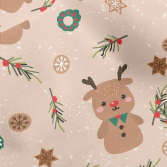 Christmas Decorations And Elk  Micro Fleece