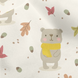 Autumn Scarf Bear Micro Fleece