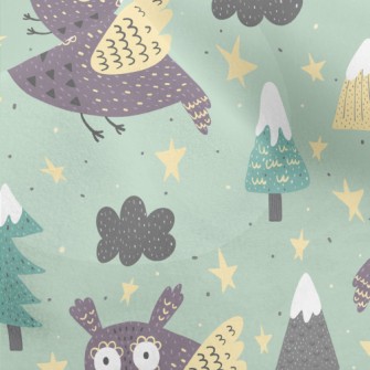 Picture Book Style Owl Micro Fleece