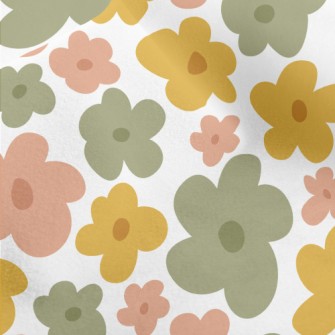 Hand Drawn Colorful Flowers Micro Fleece