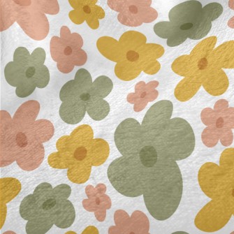 Hand Drawn Colorful Flowers Minky